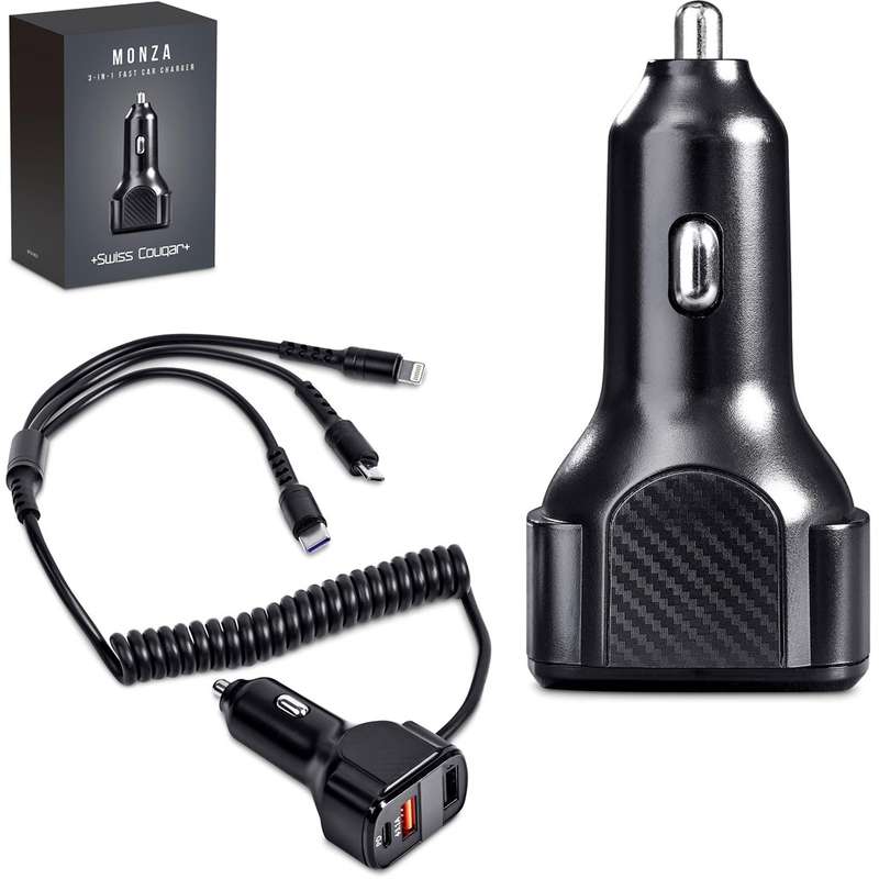 Swiss Cougar Monza 3-in-1 Fast Car Charger (SC-482)