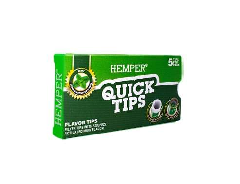 Hemper Flavoured Quick Tips (Natural, Tobacco Free) - Mint (HQT01)