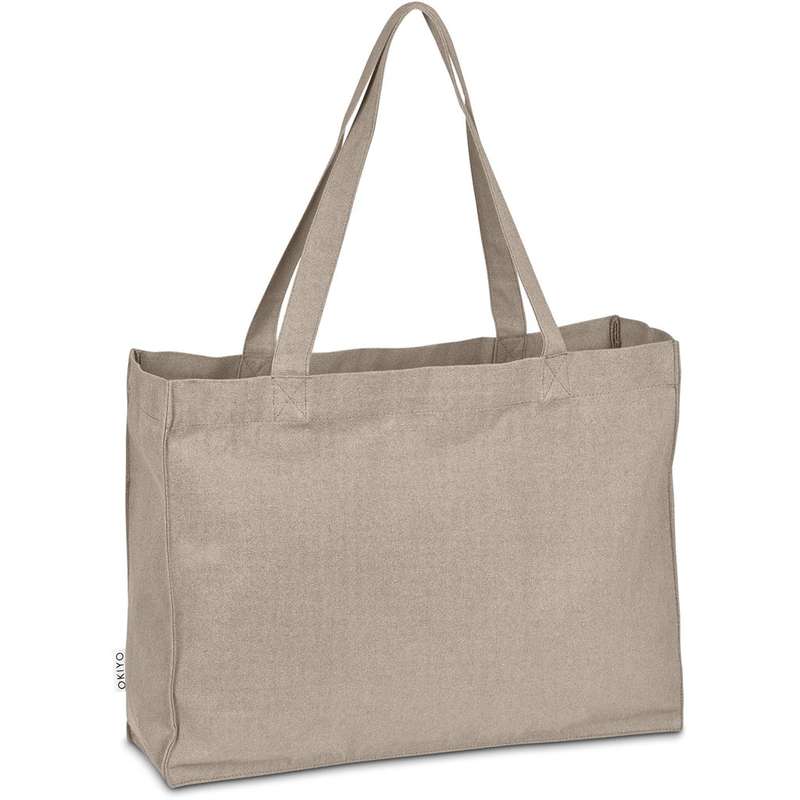 Okiyo Subarashi Recycled Canvas Tote - stone (OK-471)