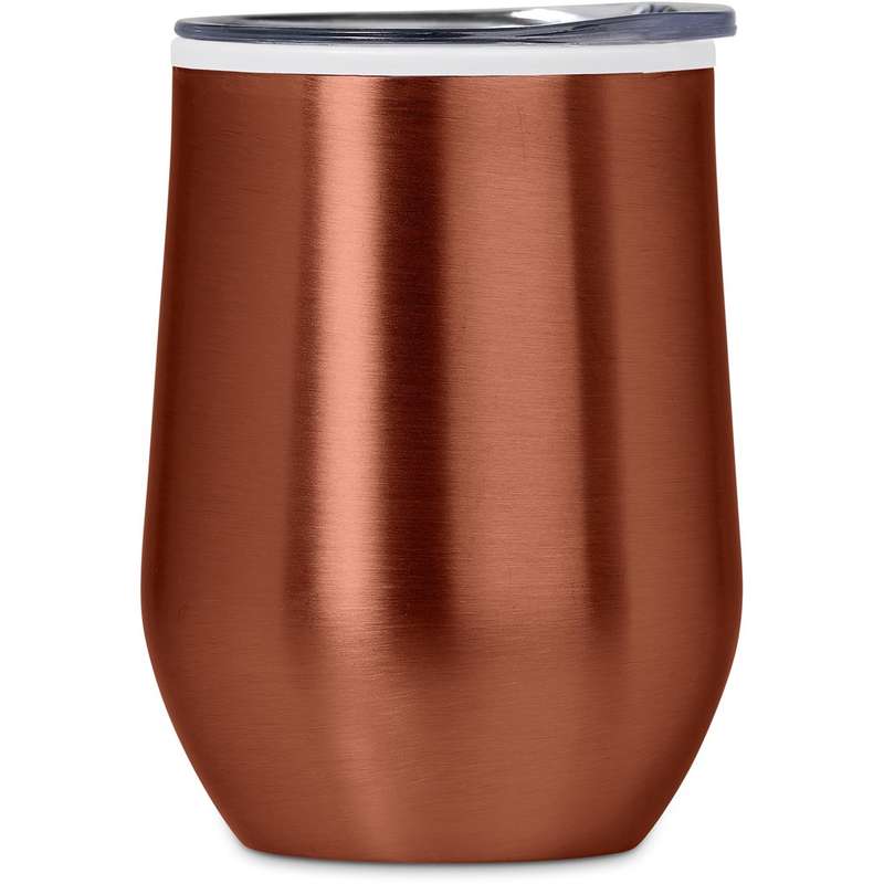 Serendipio Vogue Madison Stainless Steel and Plastic Double-Wall Tumbler, 350ml - burnt orange (S...