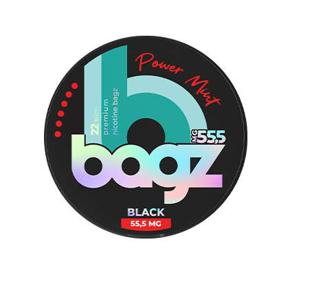 Bagz Nicotine Pouches - Black: Power Mint (55.5mg) (BGZB03)