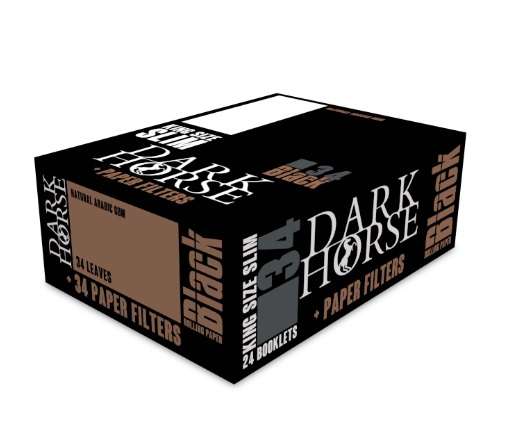 Dark Horse Papers Black King Size Slim and Tips (24x34s) (DHP03)