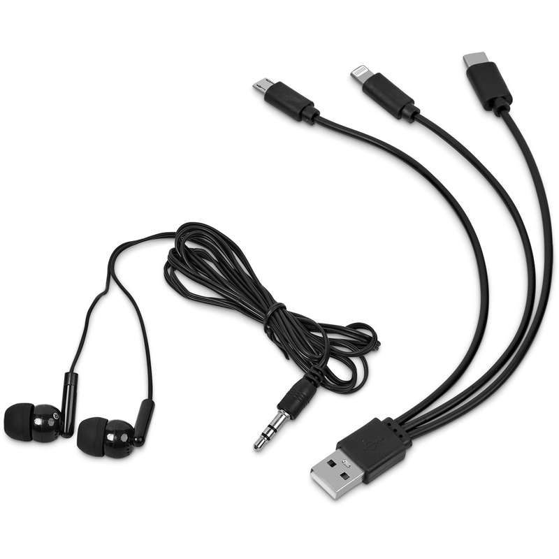 Altitude Zenia Earbuds and Tri-Cable Set - black (AL-1212)