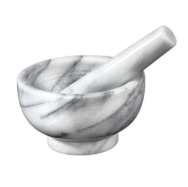 Kuchenprofi Marble Mortar and Pestle - White/Grey
