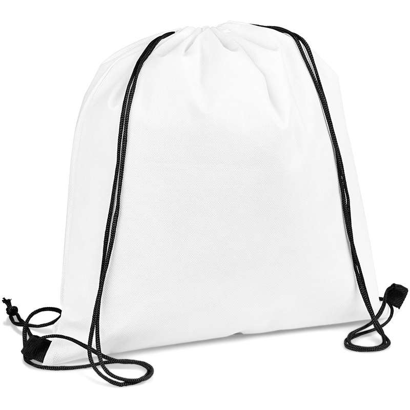 Whitefield Non-woven drawstring bag - white