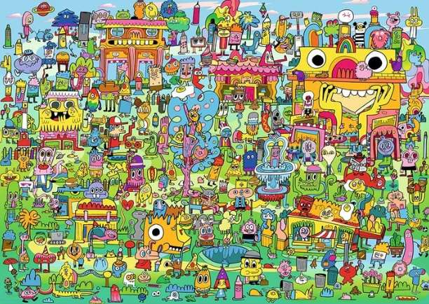 Doodle Village (1000 Piece Puzzle)