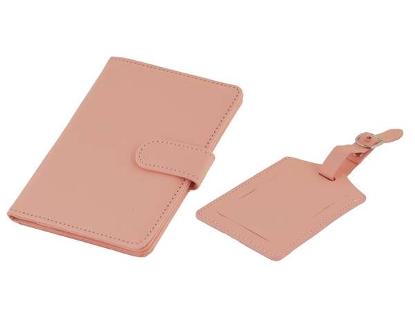 Passport Holder and Luggage Tag Set - pink (P2775SetP)