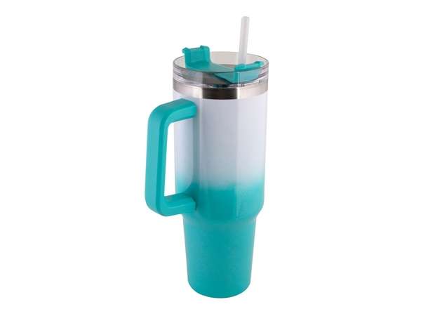 1200ml Glitter Travel Mug - blue/white (P2716Fw)
