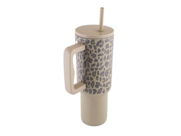 1200ml Leopard Print Travel Mug - nude (P2718C)