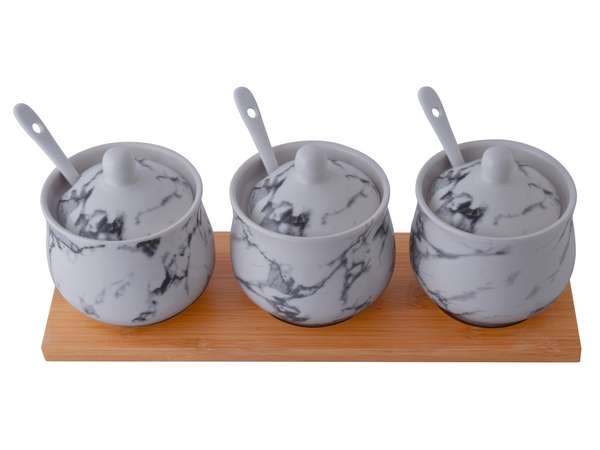 Marble Bamboo Canisters Set (P2631Set)