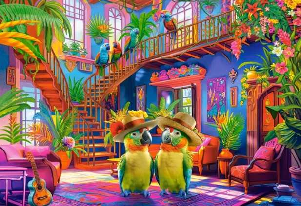 Parrots in Paradise (500 Piece Puzzle)