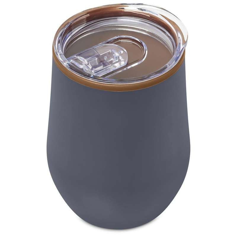 Serendipio Ovolo Stainless Steel/Plastic Double-Wall Tumbler, 350ml - dark grey (SD-300)
