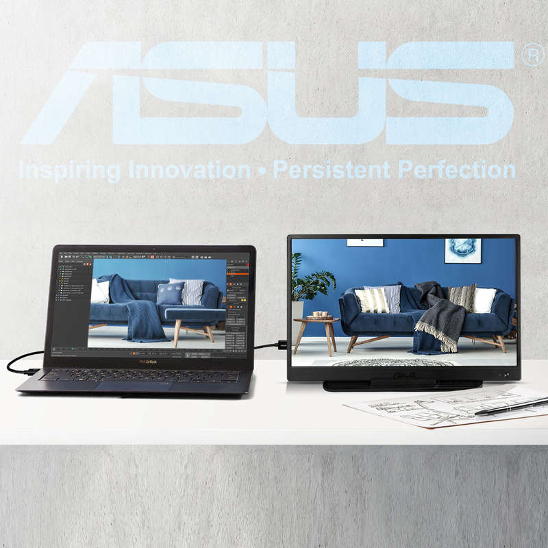 15.6" ASUS ZenScreen MB165B Portable USB HD Monitor