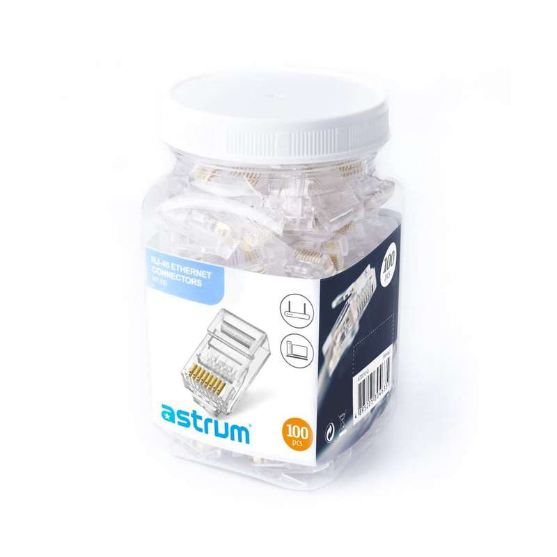 RJ45 CAT5 Astrum NT100 Ethernet Crimp Connectors 100 Pack