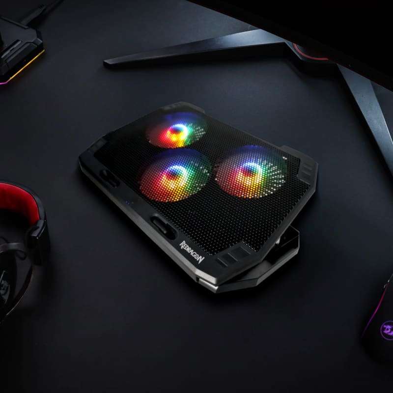 Redragon Dual USB 3 Fan RGB Gaming Notebook Stand