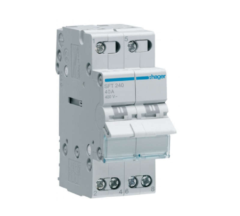 HAGER Changeover Switch Single Phase 230V 2P 40A - Hager 2kg