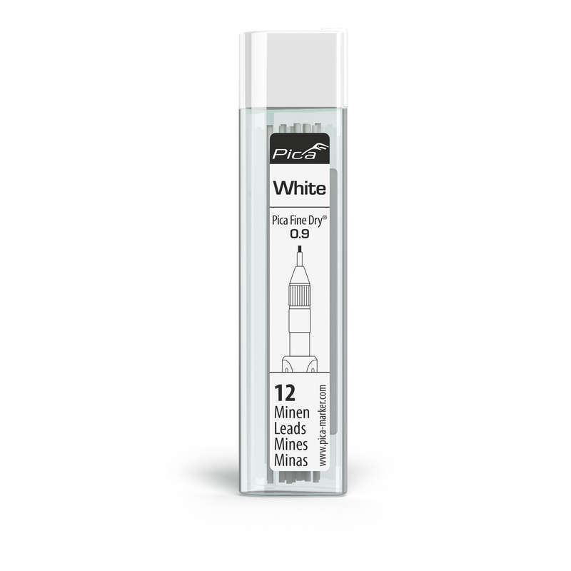 Pica Fine Dry 0.9Mm Lead 12Pc Refill Set White