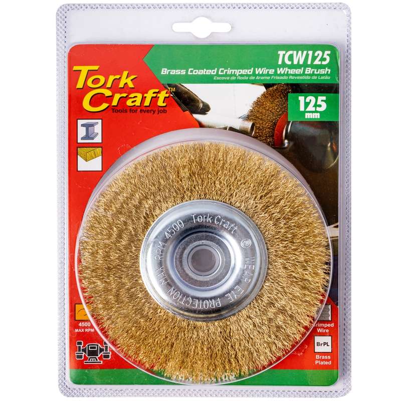 Wire Wheel Brush 125Mm X 14Mm X 16Mm Arbor With 1/2" Bush