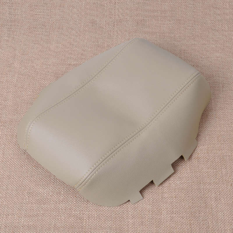 Beige Leather Center Console Lid Armrest Cover Skin Fit for 03-07 Honda Accord