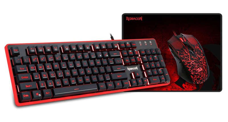 Redragon Gaming Bundle - S107 Essential 3 IN 1 Gaming Combo & SparkFox Wired Controller - PC / XBOX