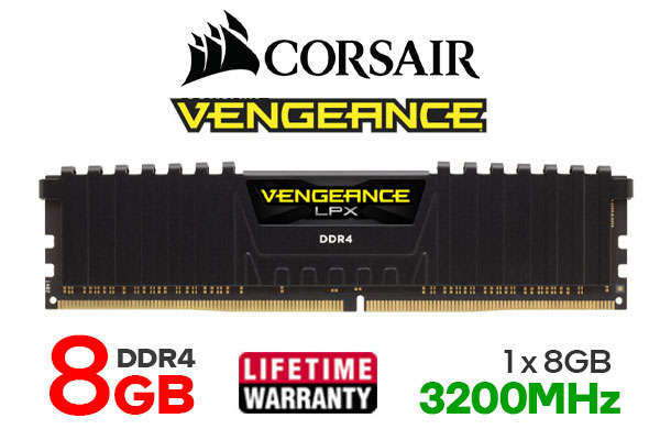 CORSAIR VENGEANCE LPX DDR4 8GB GAMING RAM 3200MHZ XMP DESKTOP (2 Available)