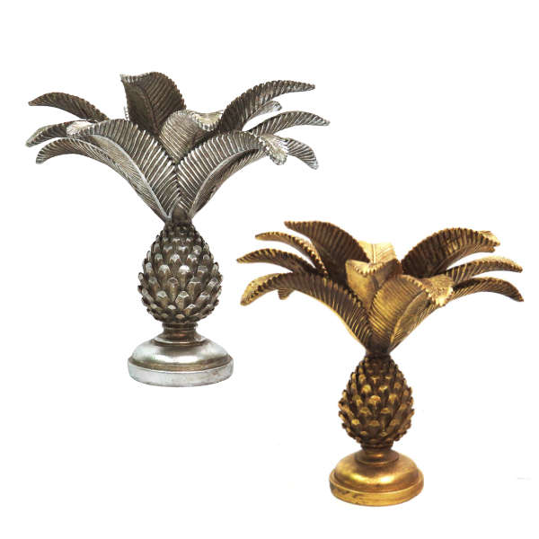 Palm leaf candle holder