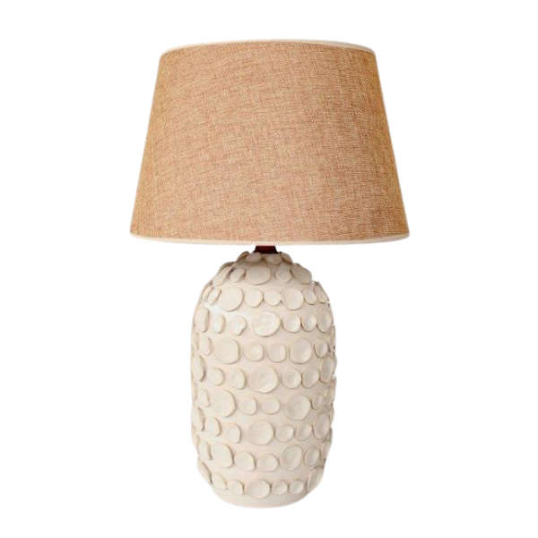 Off white petal ceramic lamp with shade