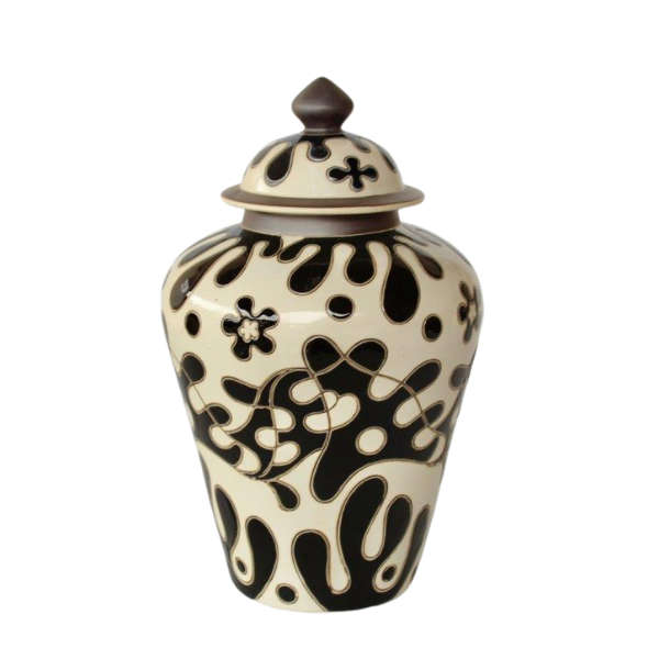 Black & cream ginger jar