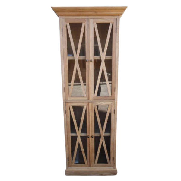 Cross 2 door weathered oak cabinet