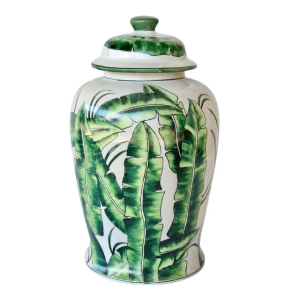 Banana leaf ginger jar