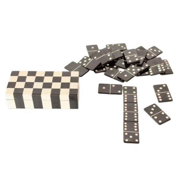 Checkered dominoes set in box