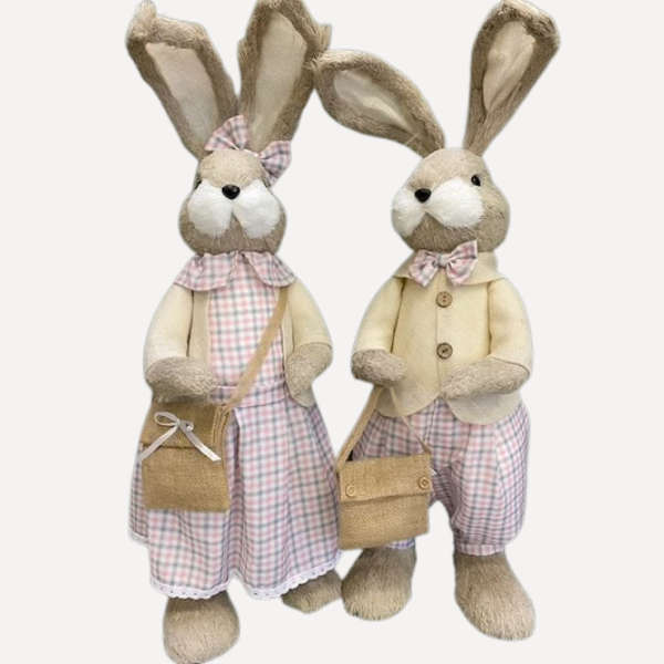 Mr &amp; Mrs XL hessian bunnies