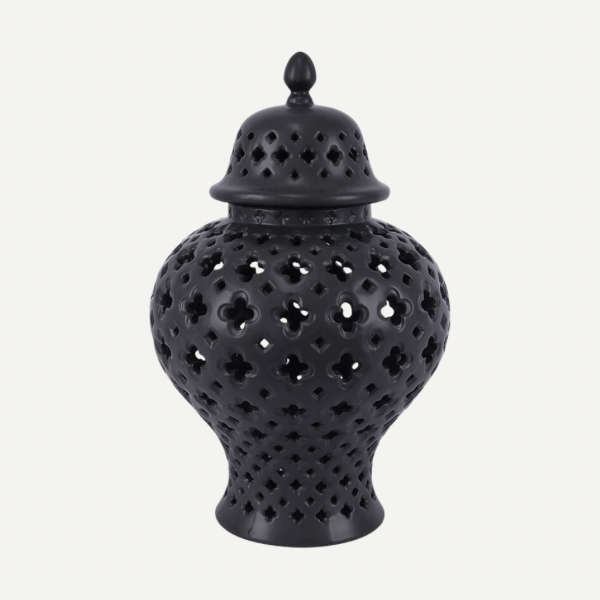 Black ginger jar small