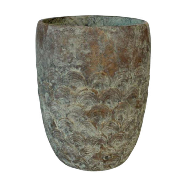 Large distressed pattern pot