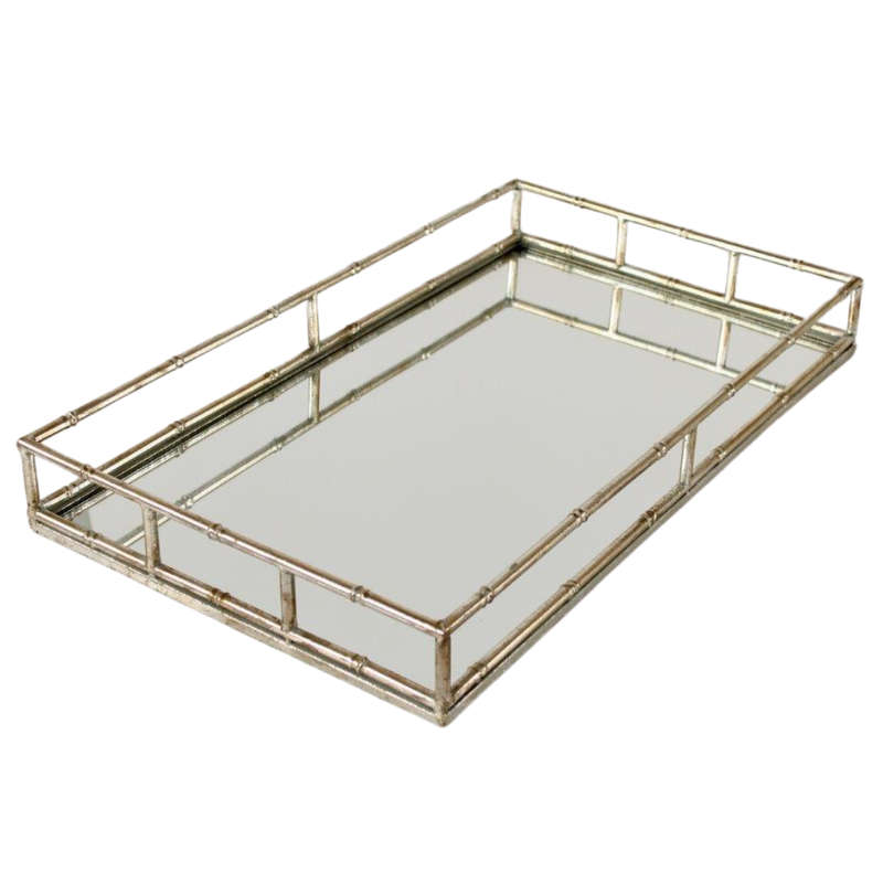 Silver rectangular tray