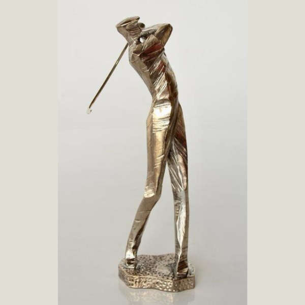 Silver golfer on stand
