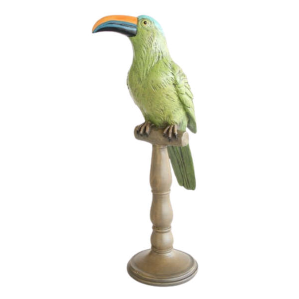 Toucan on stand orange beak