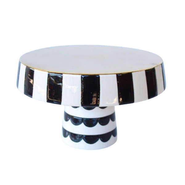 Black & white cake stand medium