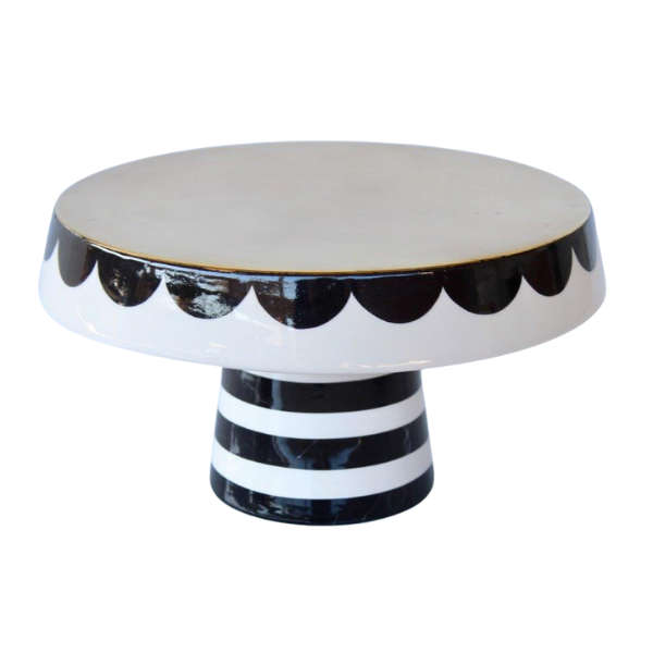 Black & white cake stand large