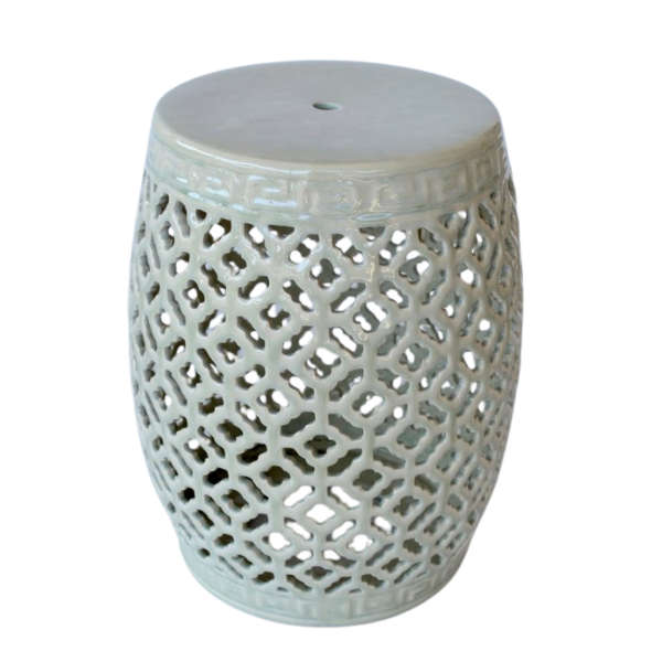 Pale green crackle stool