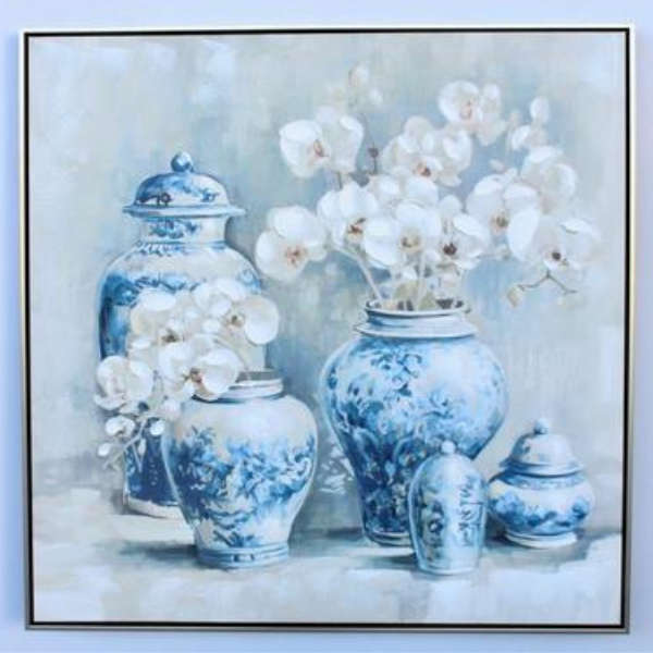 Hand painted framed art extra large