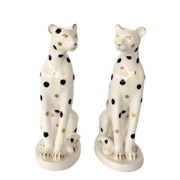 Leopard candle holders