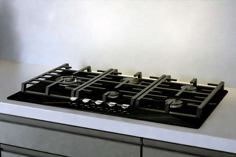 Falco -Gas Hob 5 Burner Black Glass