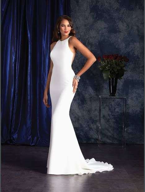 Dara, mermaid crepe with lace back detail wedding dress.