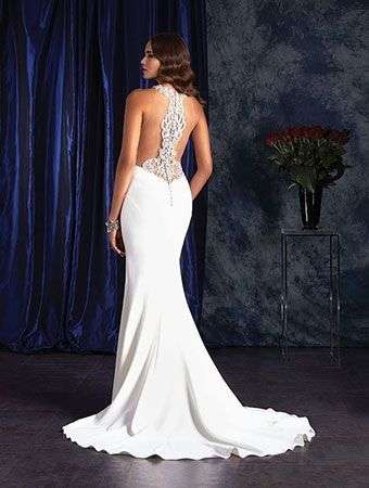 Dara, mermaid crepe with lace back detail wedding dress.