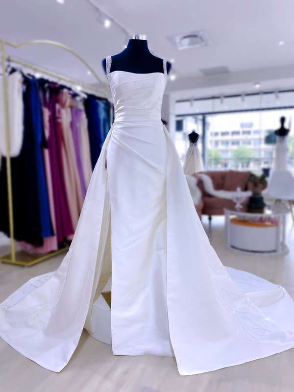 (Rental)Kerry , Two in one mermaid ivory satin wedding dress.