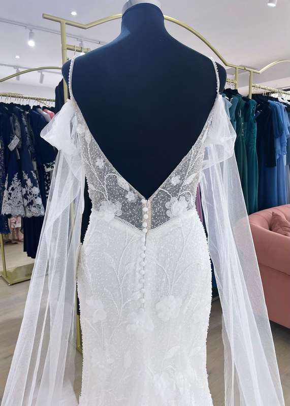 Ona , Mermaid beaded lace detailed wedding dress.