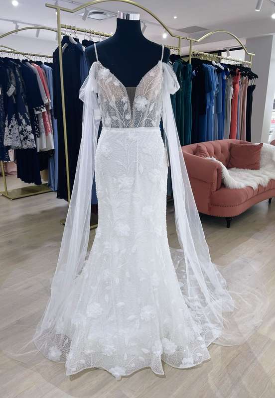 Ona , Mermaid beaded lace detailed wedding dress.