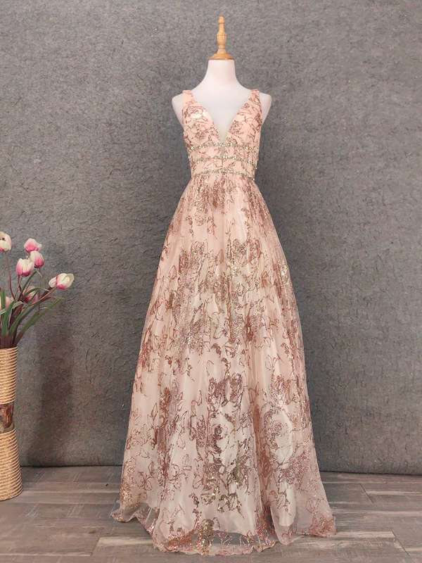Champagne A-line dress