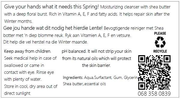 Natural Hand wash Spring Edition Jasmine & Lavender 500ml